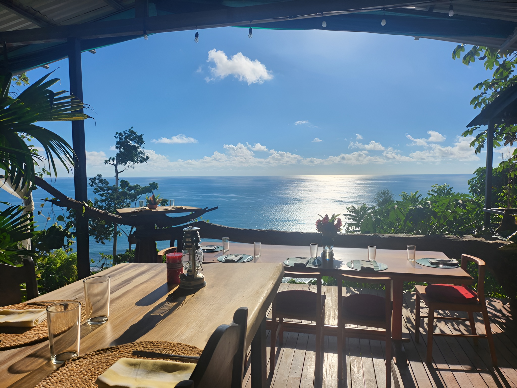 Daytime ocean view from the restaurant terrace